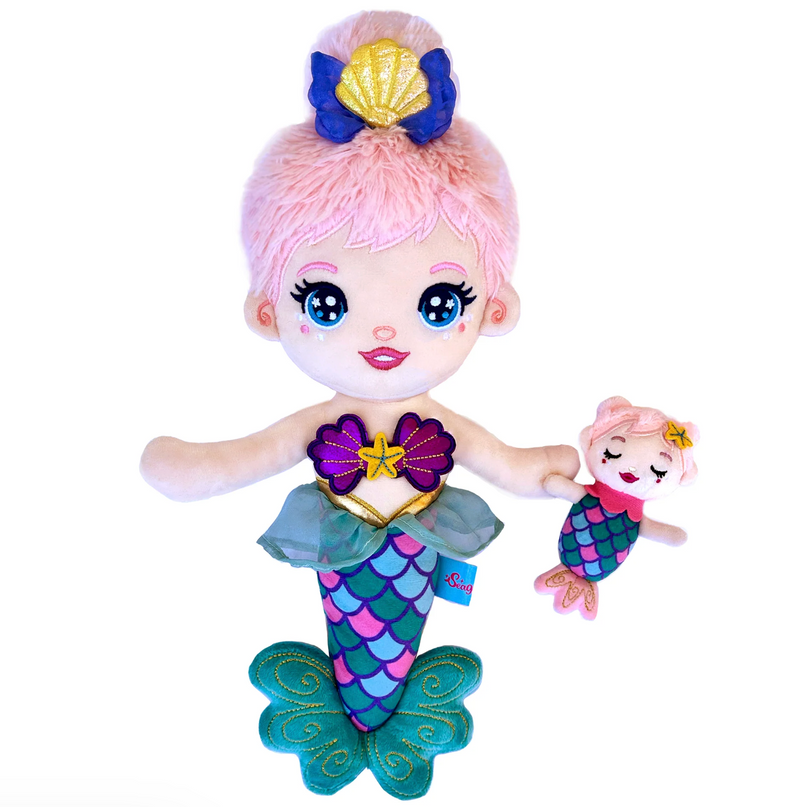Mama Glimmer Doll with Baby - Pale Pink 14 Inch
