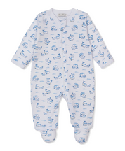 Whale Pods Footie w/ Zip - Blue