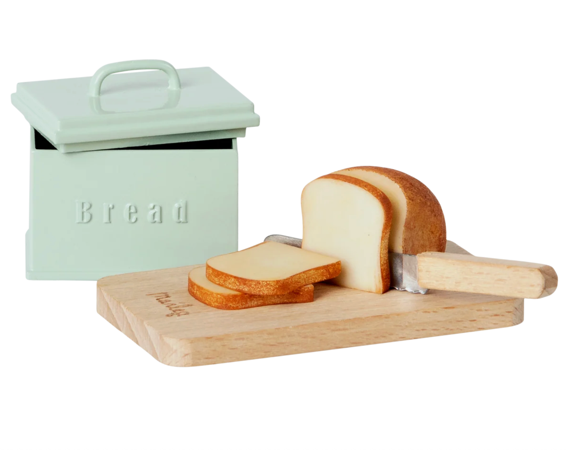 Bread Box W. Utensils Miniature