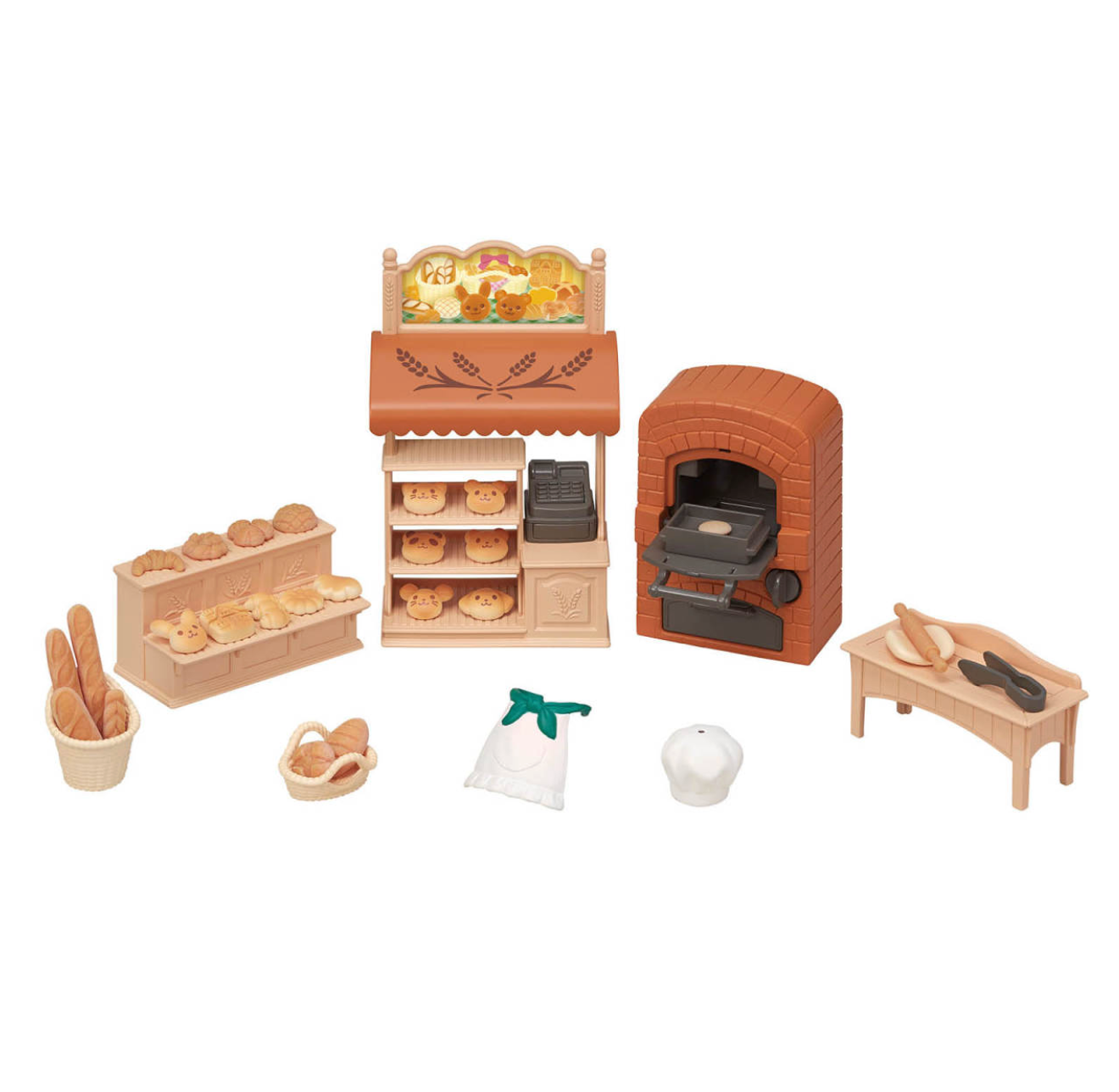 Bakery Shop Starter Set, Dollhouse Playset with Furniture and Accessories