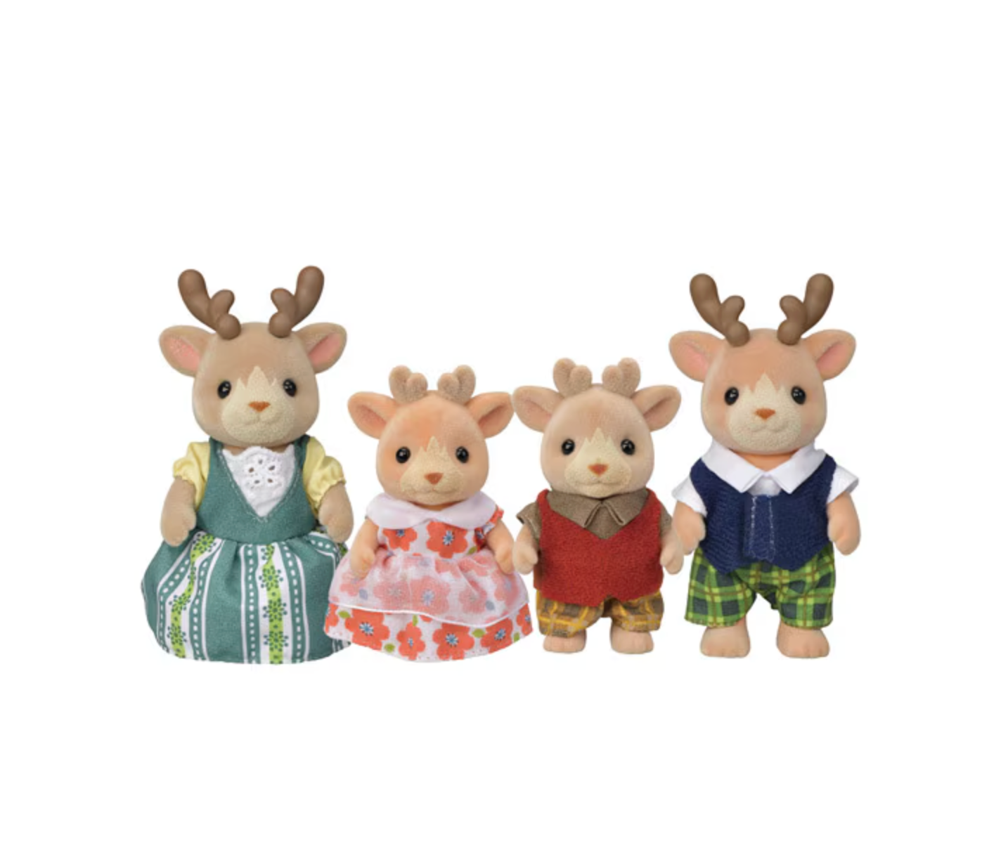 Reindeer Family, Set of 4 Collectible Doll Figures