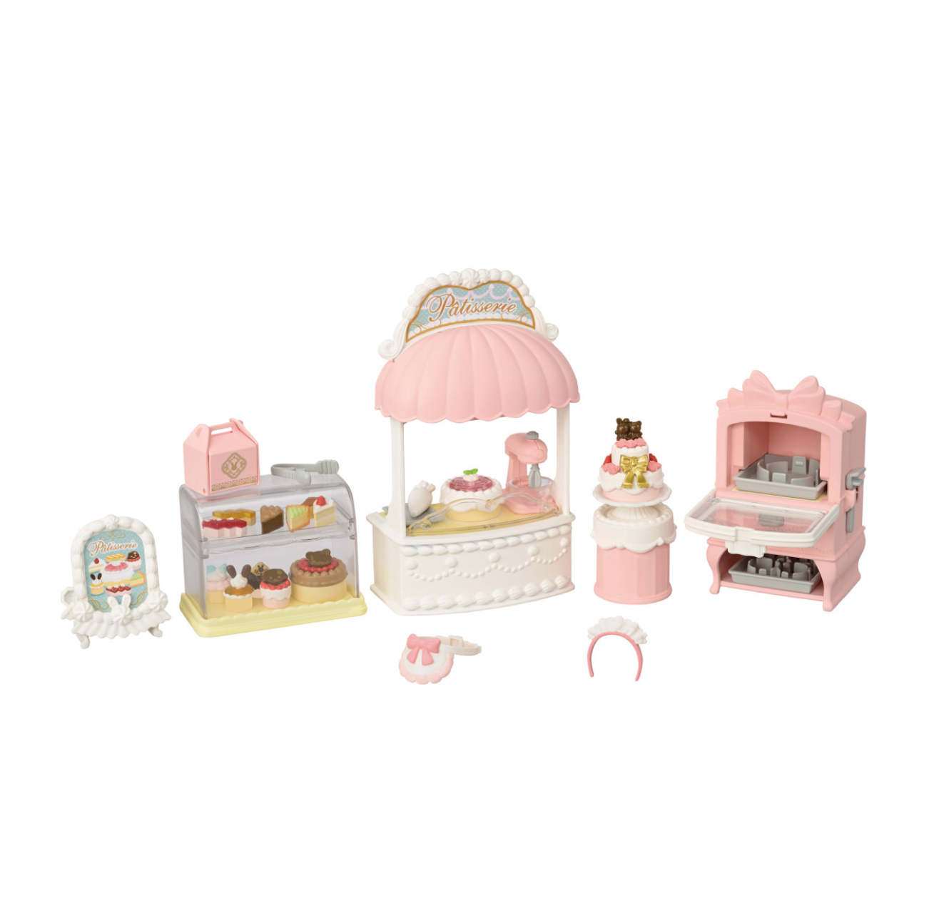 Village Cake Shop Starter Set, Dollhouse Playset with Furniture and Accessories