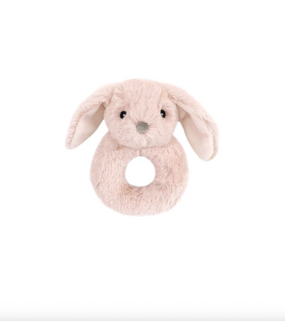 Faith Bunny Fur Rattle - Pink