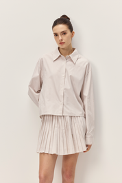 Danika Shirt - Taupe Stripe