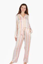Watercolor Imbali Stripped PJ Set-long sleeve