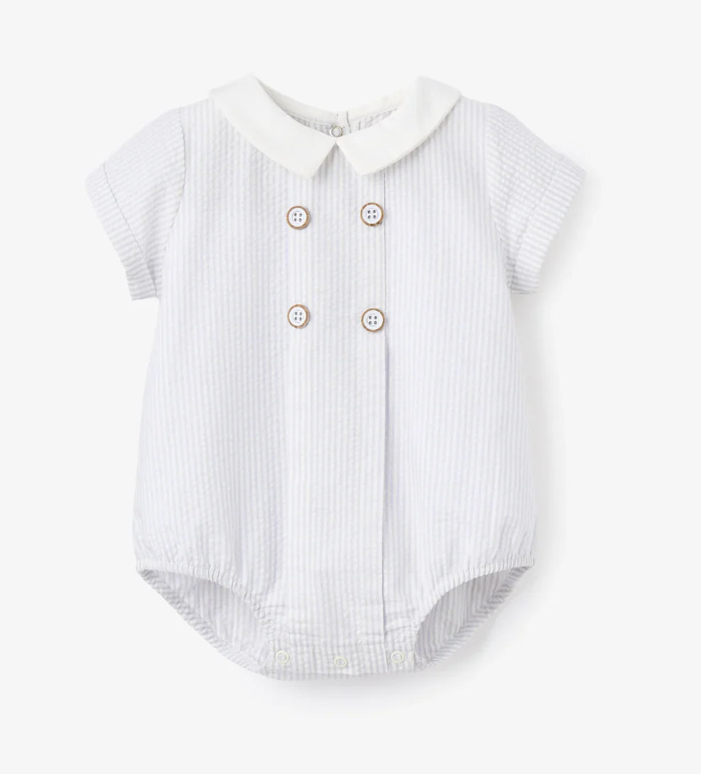 Seersucker Nautical Bubble - Blue