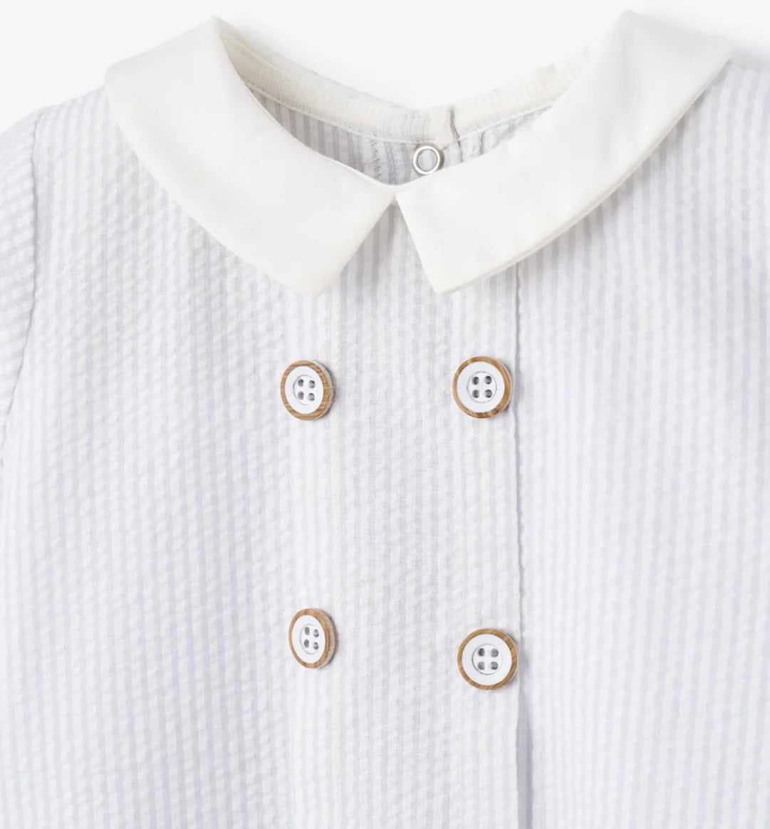 Seersucker Nautical Bubble - Blue