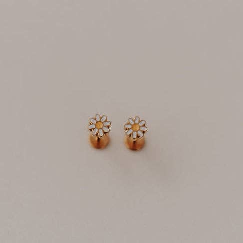 Carolina Daisy Flat Back Studs: Gold