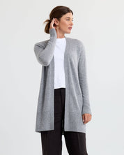 Long Cashmere Cardigan- Stone