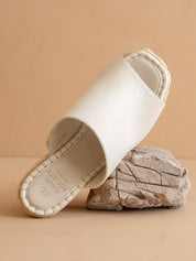 The Raina White Espdarille Slip On Wedge - White