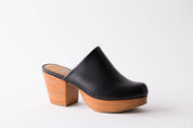 Ava Handmade Leather Women's Clogs: Black