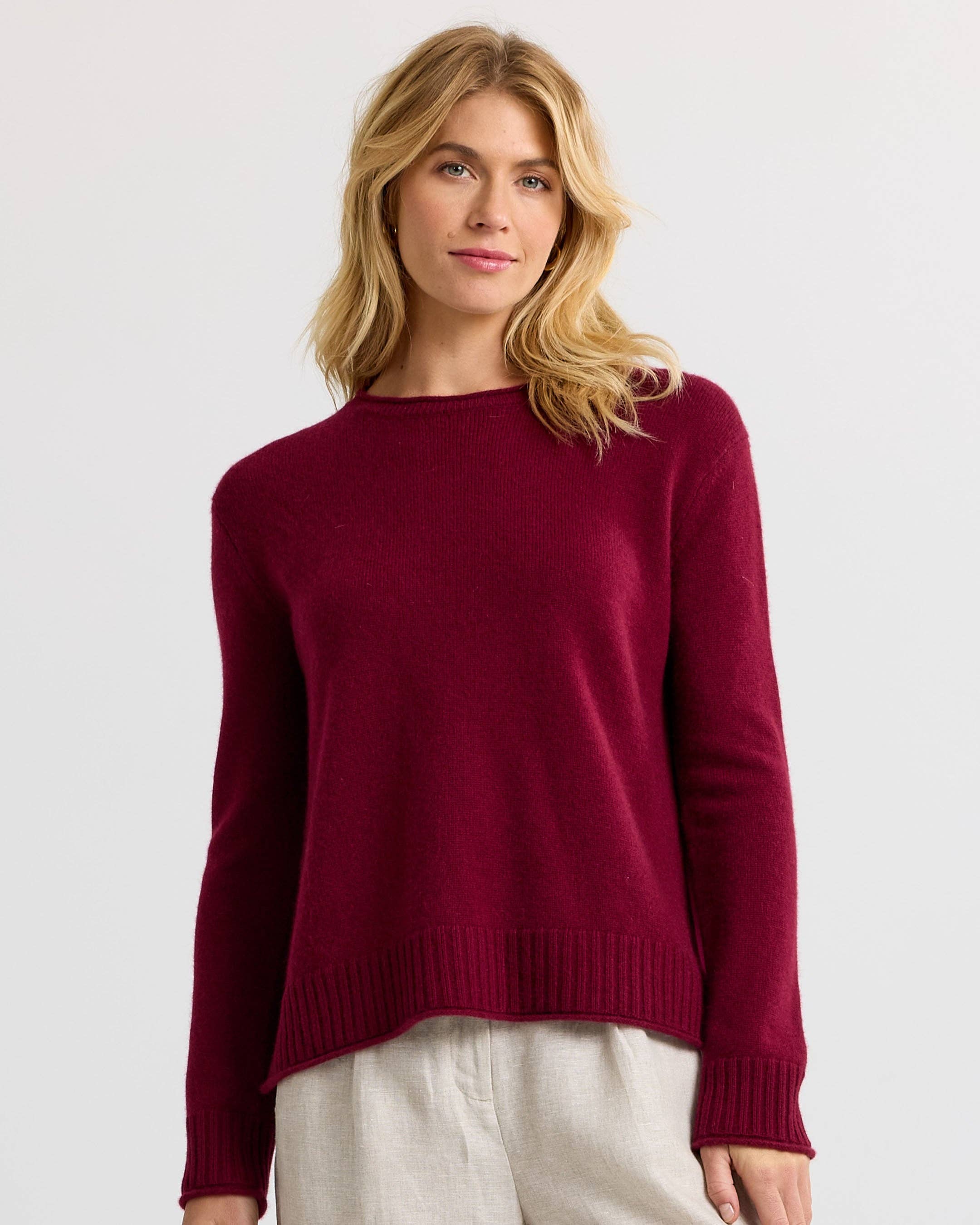 Essential Cashmere Crew-Barolo