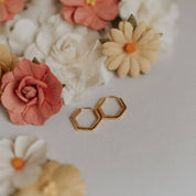 Hexagon Huggies: Gold