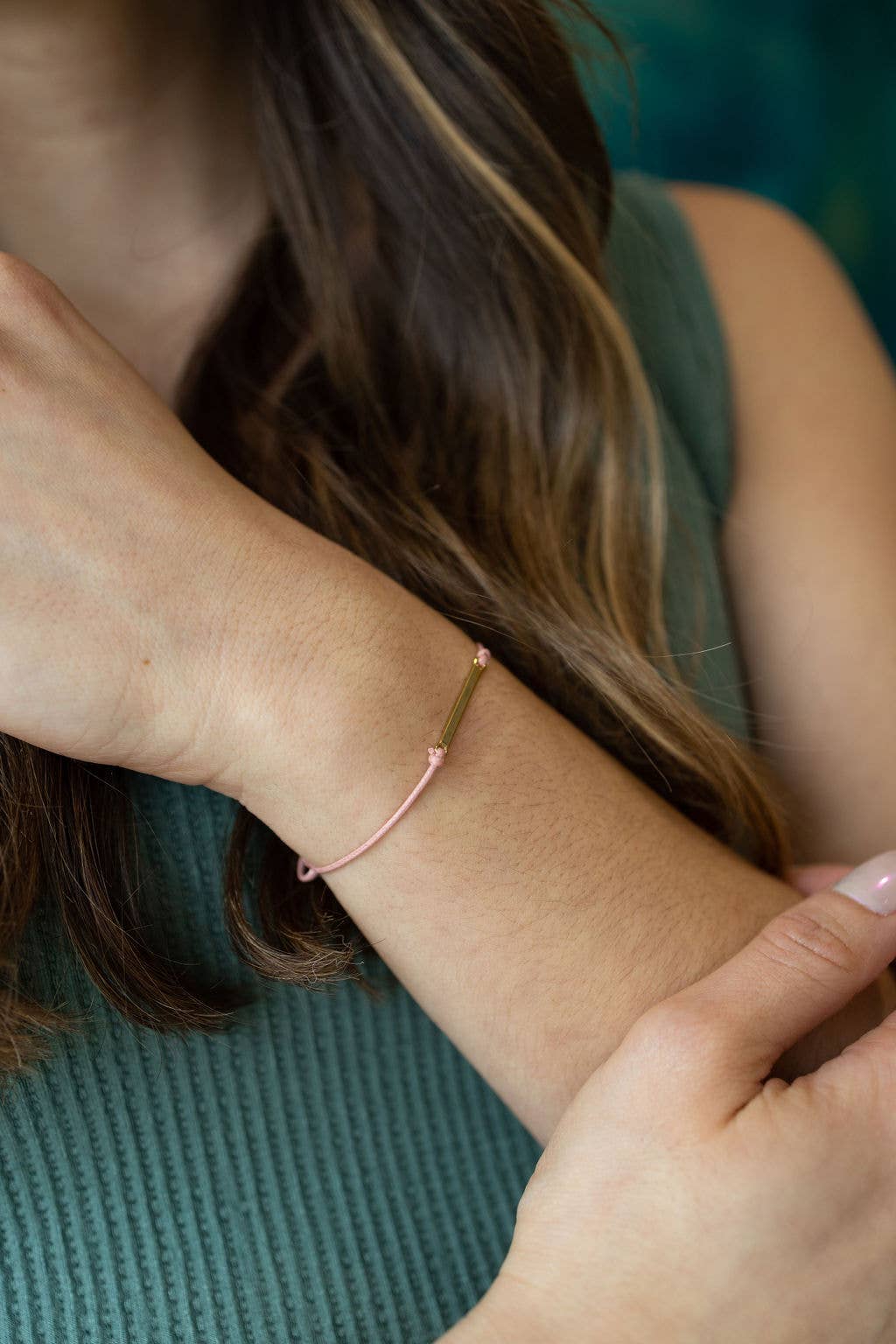 Gold Bar Sailor Bracelet - Choose your color: Storm Grey