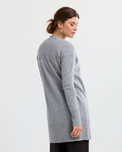 Long Cashmere Cardigan- Stone