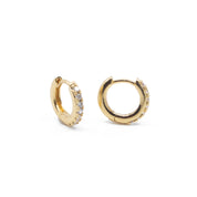CZ Diamond Huggie Hoops in Gold - Earrings