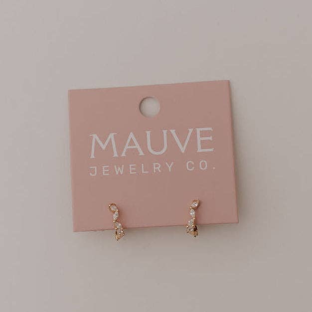 Iris Diamond Hoops: Gold