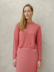 Fine cotton crewneck: Azzurro