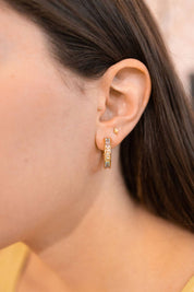 Pastel Ombre Hoop Earrings in Gold