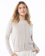 Cashmere Crewneck Cardigan - Oatmeal