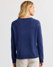 Essential Cashmere Crew- Indigo