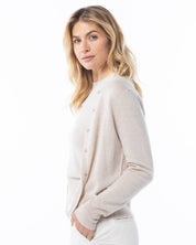 Cashmere Crewneck Cardigan - Oatmeal