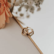 Iris Diamond Hoops: Gold