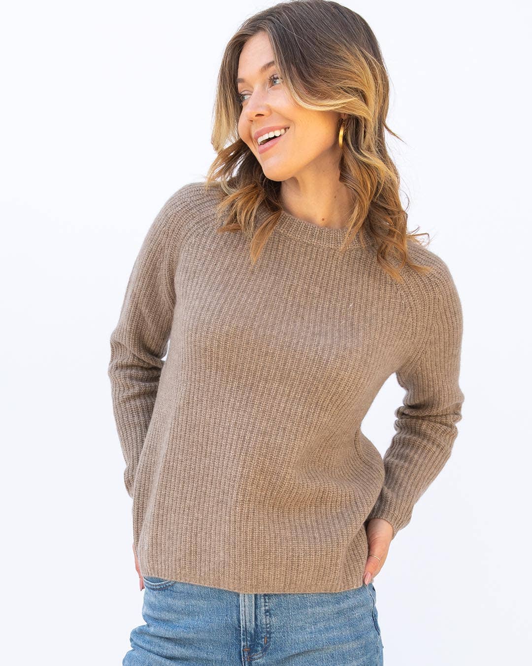 Cashmere Fisherman Crew: Driftwood