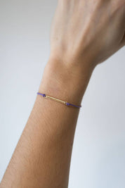 Gold Bar Sailor Bracelet - Choose your color: Storm Grey