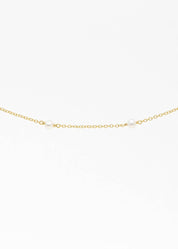 Pearl Drop Choker Necklace in Gold