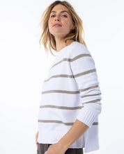 Everyday Cotton Crew - White & Mushroom