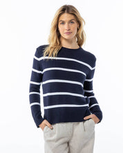 Everyday Cotton Crew - Navy & White Stripe