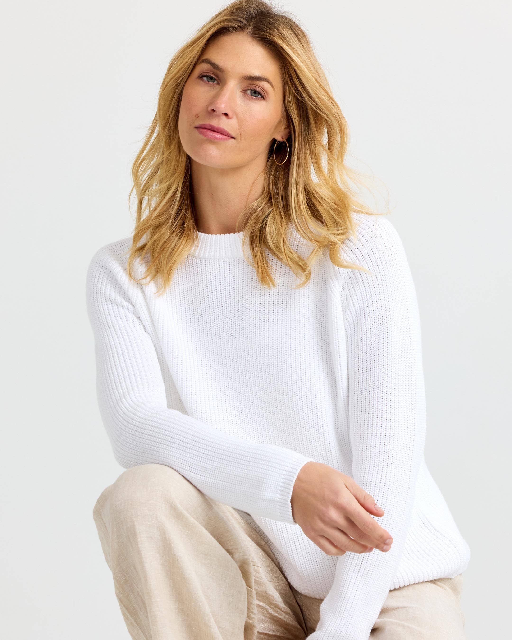 Cotton Fisherman Crew - Summer White