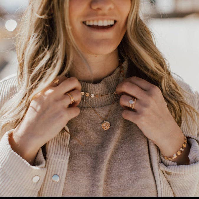 Chloe Gold Filled Coin Necklace: Gold