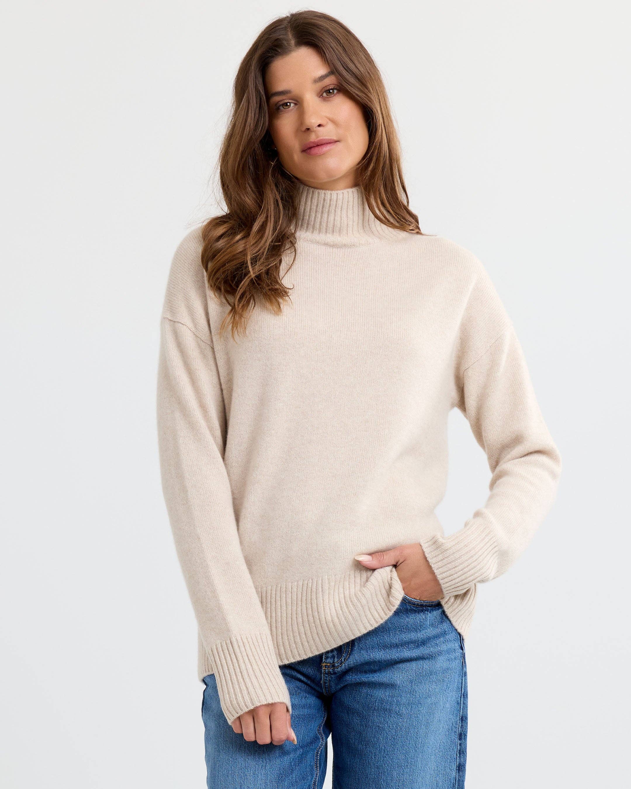 Oversized Cashmere Pullover- Oatmeal