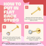 Carolina Daisy Flat Back Studs: Gold