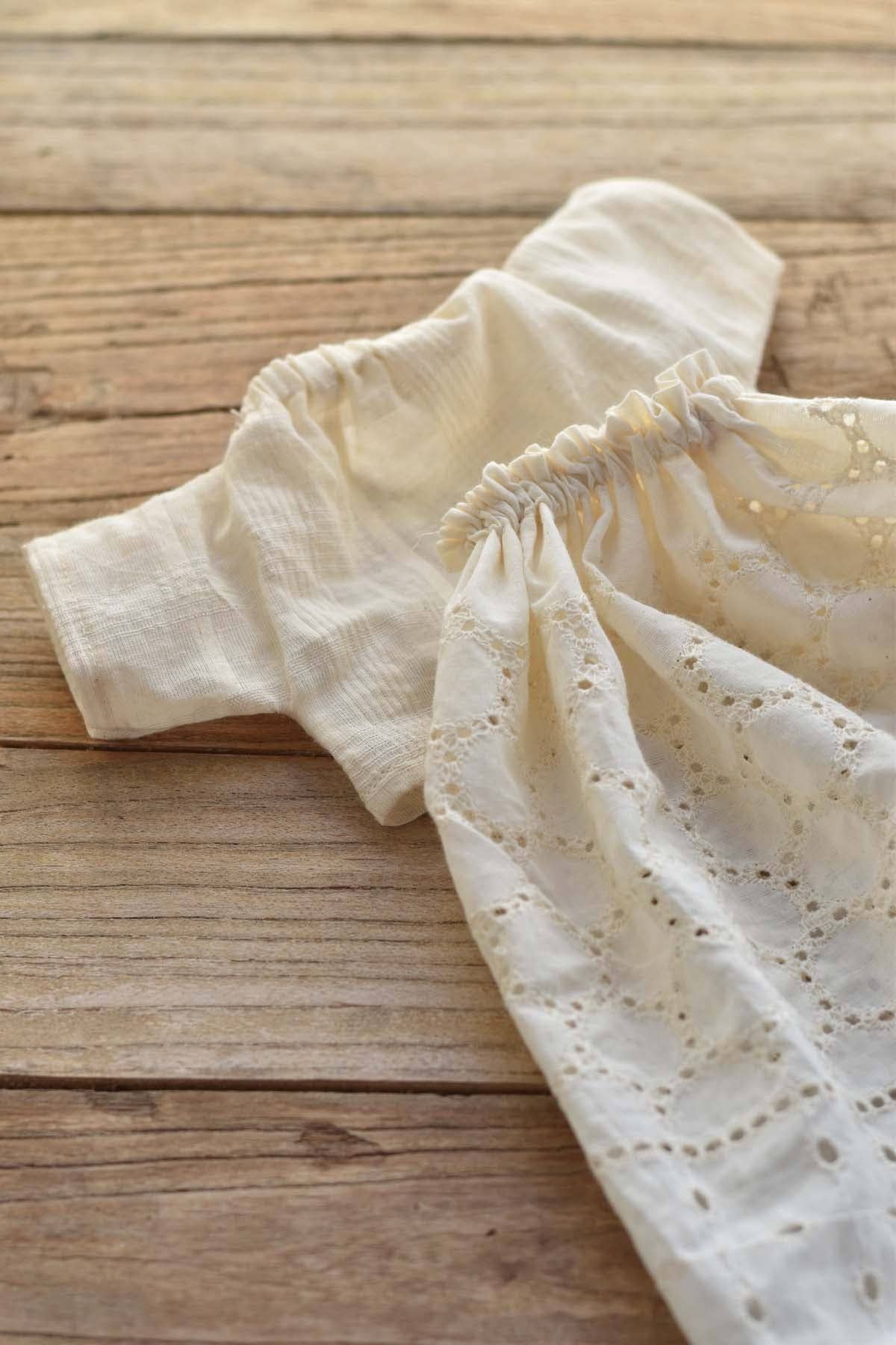 Fig the Frenchie — Heirloom Wool Doll in Eyelet Meadow Skirt