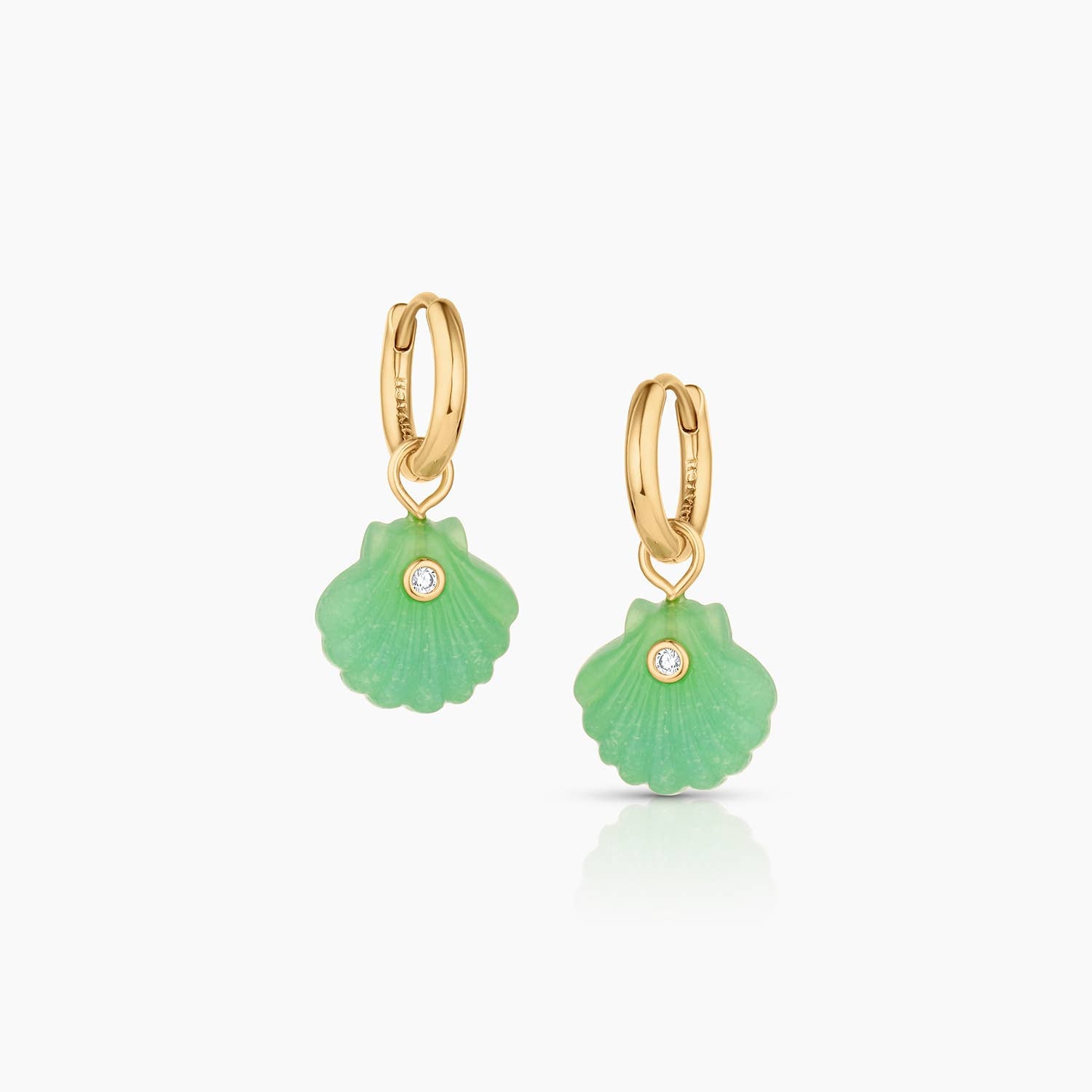 Coquille Chrysoprase Hoop Earrings