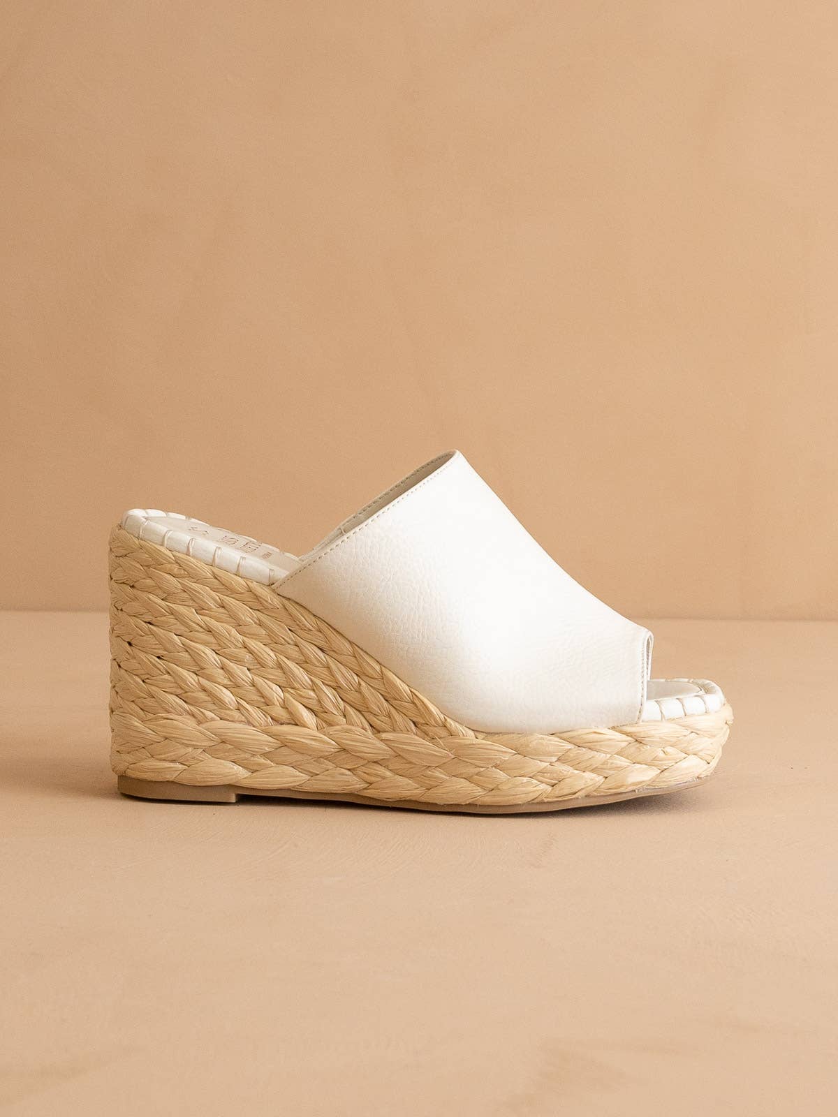 The Raina White Espdarille Slip On Wedge - White