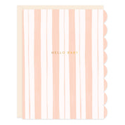 Hello Baby - Stripes Pink Card