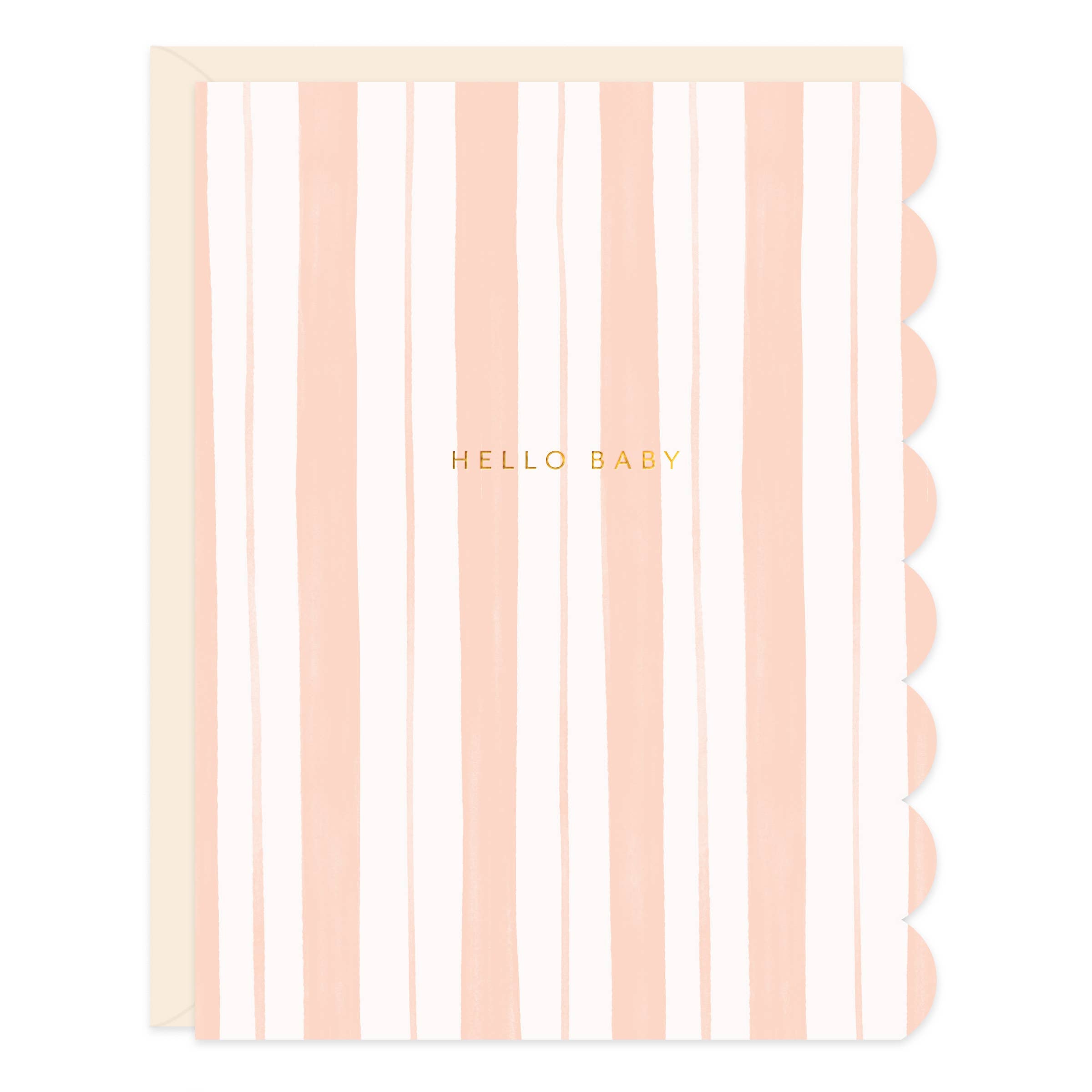 Hello Baby - Stripes Pink Card